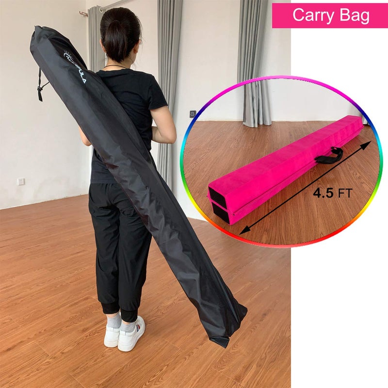 Marfula 8 FT / 9 FT Folding Balance Beam Gymnastics Floor Beam - Extra Firm - Suede Cover - Anti Slip Bottom with Carry Bag For Kids/Adults Home Use - Image 4
